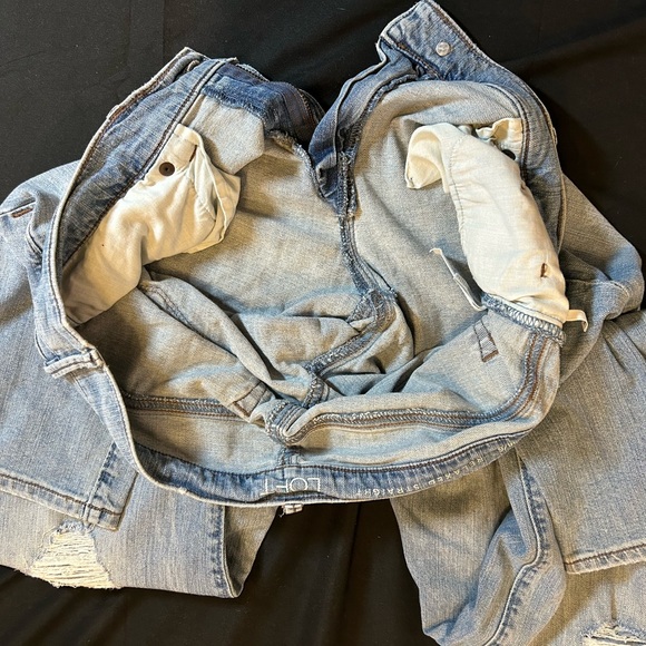 LOFT Light Blue Distressed Straight Leg Jeans - Picture 5 of 5